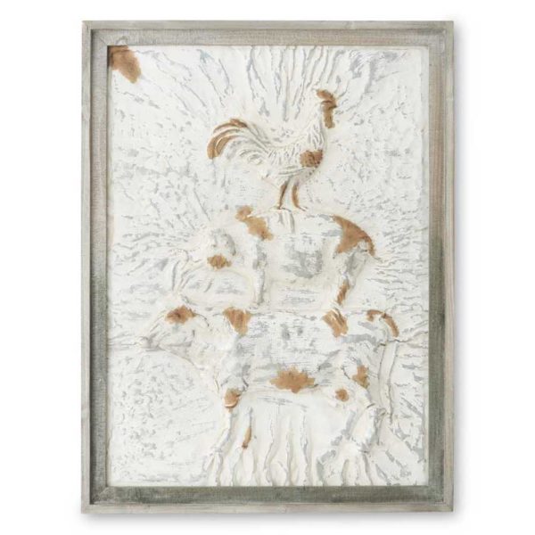 Great-Finds-Parker-Products-K&K Interiors-36-inch-whitewashed-pressed-tin-farm-animal-wall-plaque