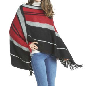 Great-Finds-Parker-Products-K&K Interiors-black-red-gray-stripe-poncho