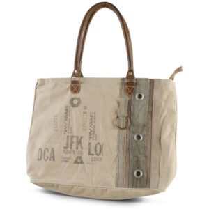 Great-Finds-Parker-Products-K&K Interiors-weathered-canvas-jfk-new-york-london-pan-am-tote-bag-with-brown-leath