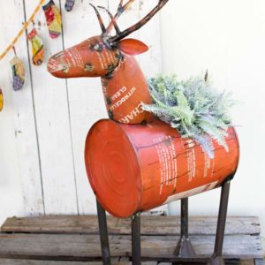 Great-Finds-Parker-Products-Kalalou-red-reclaimed-metal-barrel-deer-planter-cooler